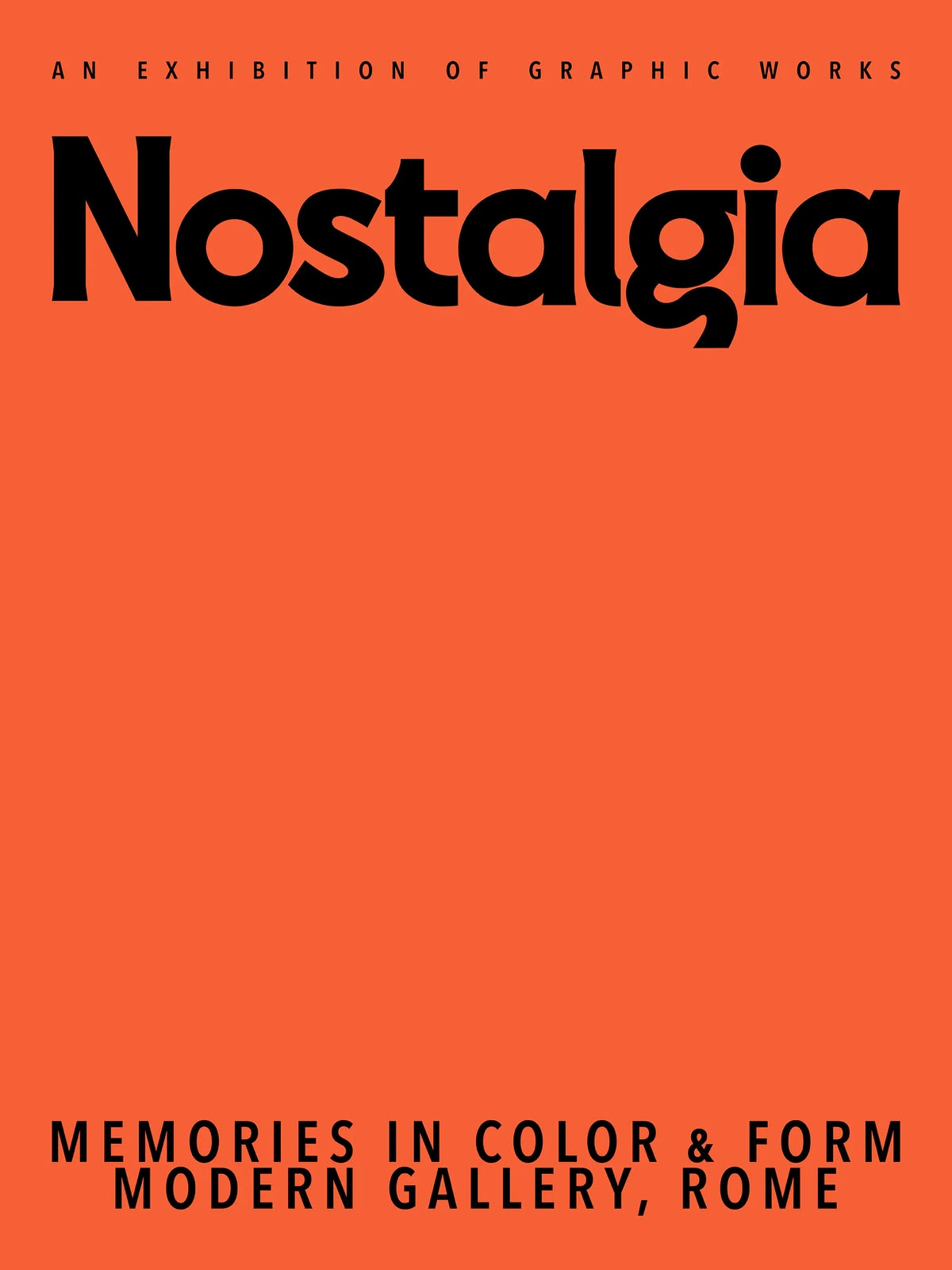 Bold black type on a vivid orange poster ground