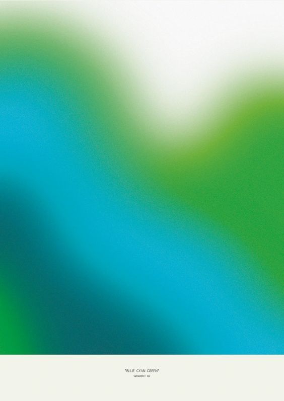 Grainy gradient blending blue, cyan and green