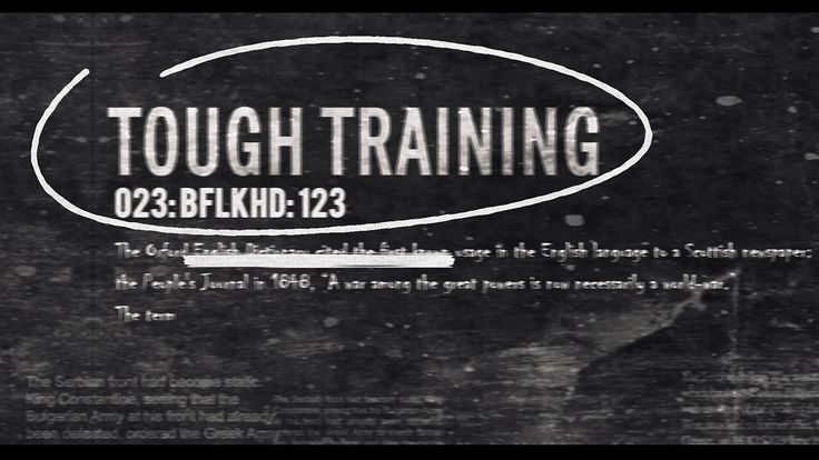 Grainy document with "TOUGH TRAINING" headline circled in white marker
